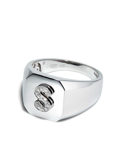 Shay 18K white gold S-initial ring