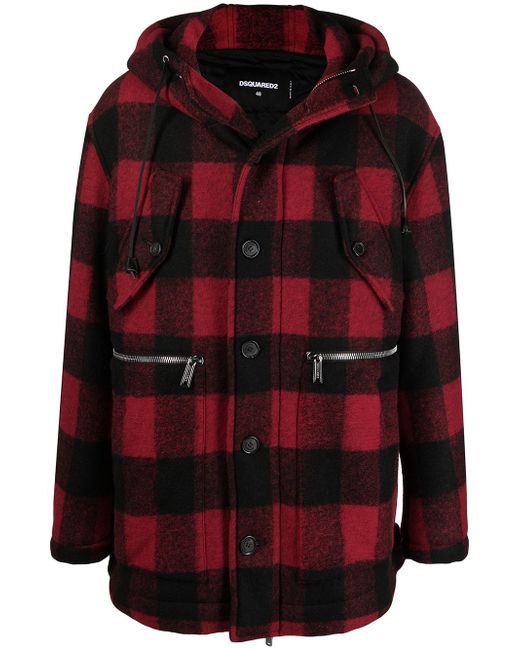 Dsquared2 checked single-breasted coat