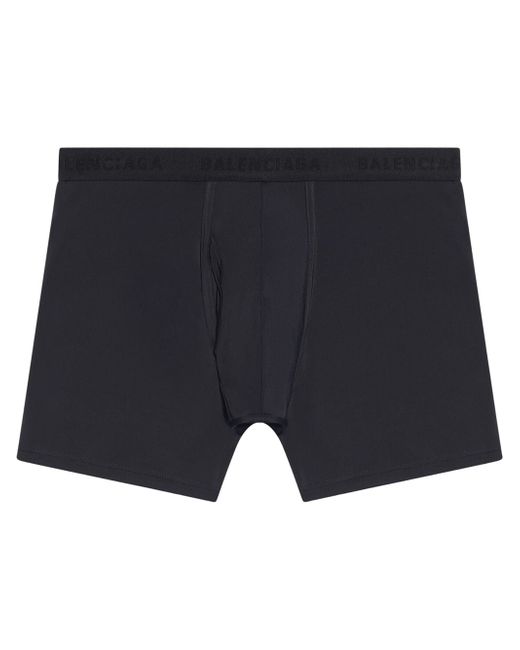 Balenciaga logo-waistband fitted swim shorts