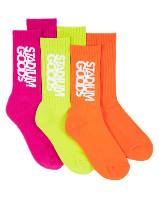 Stadium Goods three-pack Highlighter socks