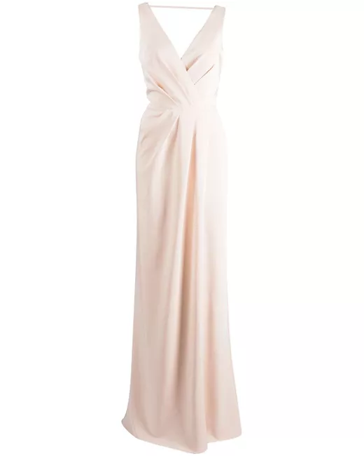 Marchesa Notte Bridesmaids cowl-back floor-length gown