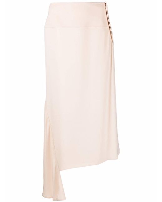 Jil Sander high-waisted asymmetric silk skirt