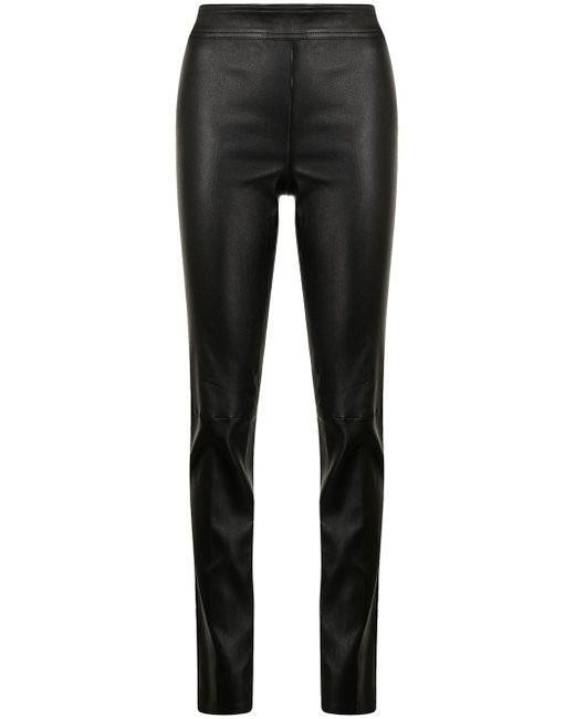 Helmut Lang slit-cuff leather trousers