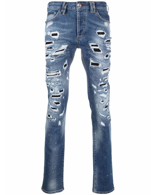 Philipp Plein straight-leg distressed jeans