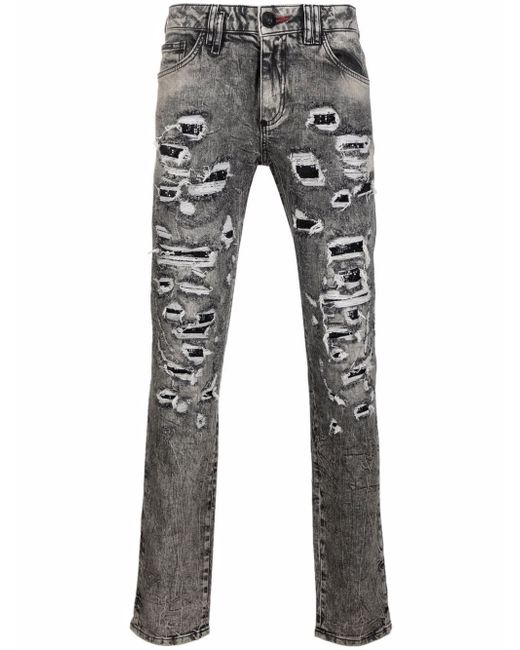 Philipp Plein distressed slim-cut jeans