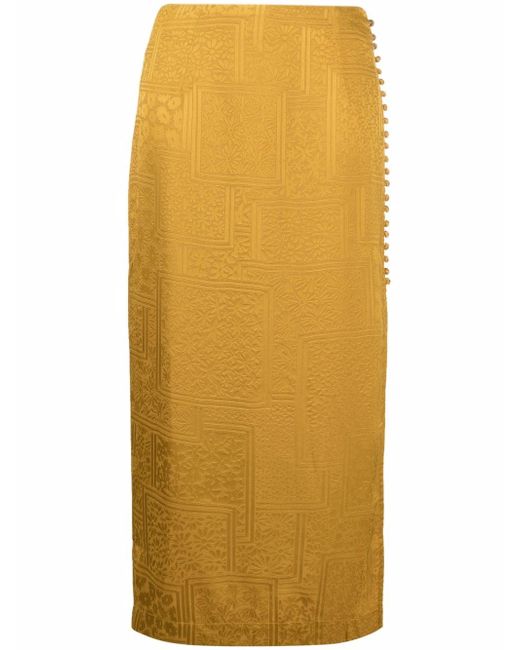 Rotate patterned-jacquard midi skirt