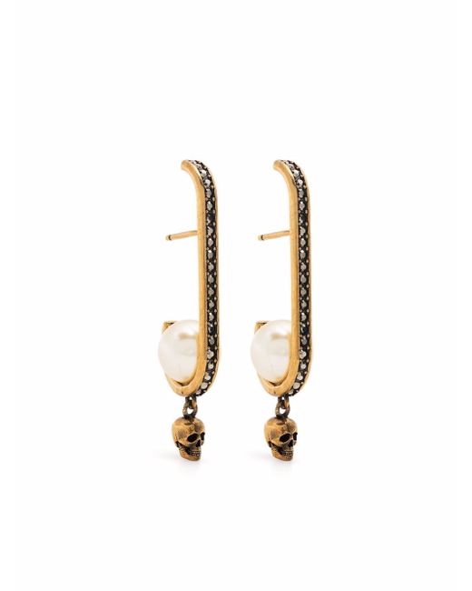 Alexander McQueen rhinestone-embellished skull earrings