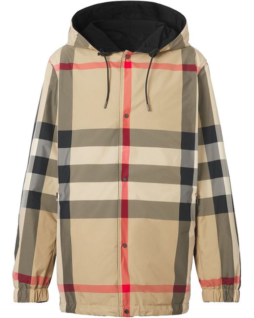 Burberry reversible check recycled polyester hooded jacket