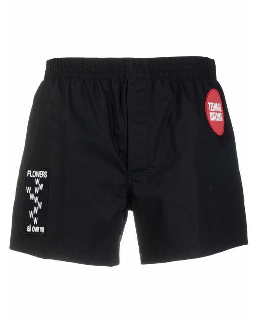 Raf Simons patch-detail slip-on swim shorts