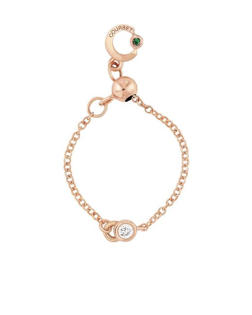 Courbet 18kt rose gold diamond CO adjustable chain ring