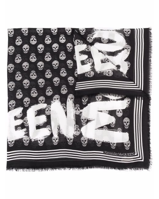 Alexander McQueen skull-print logo scarf