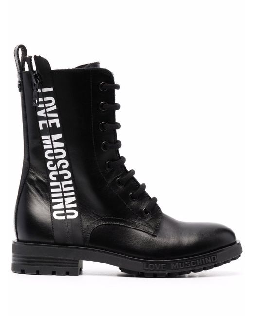 Love Moschino logo-tape ankle boots