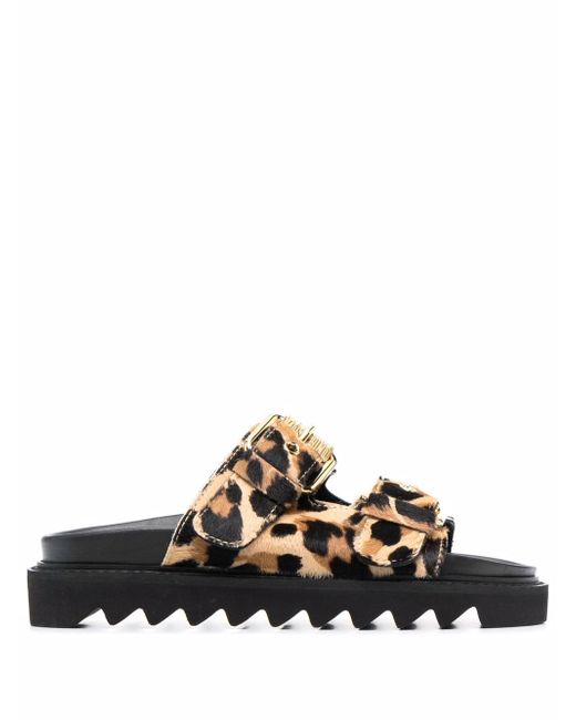 Moschino leopard-print flat sandals