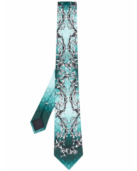 Philipp Plein baroque-pattern print silk tie