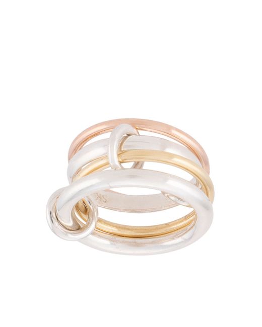 Spinelli Kilcollin 18kt rose gold yellow and 925 sterling silver Hyacinth 4-linked ring