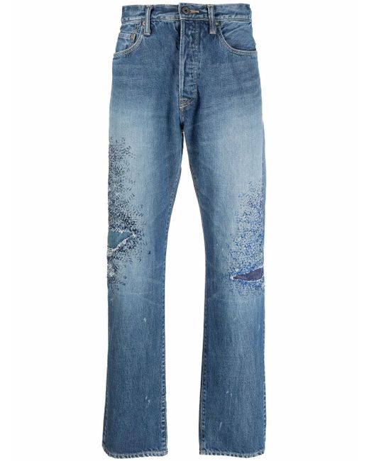 Kapital distressed straight-leg jeans