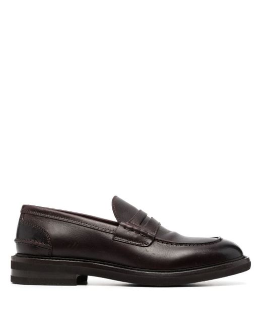 Brunello Cucinelli strap-detail leather loafers