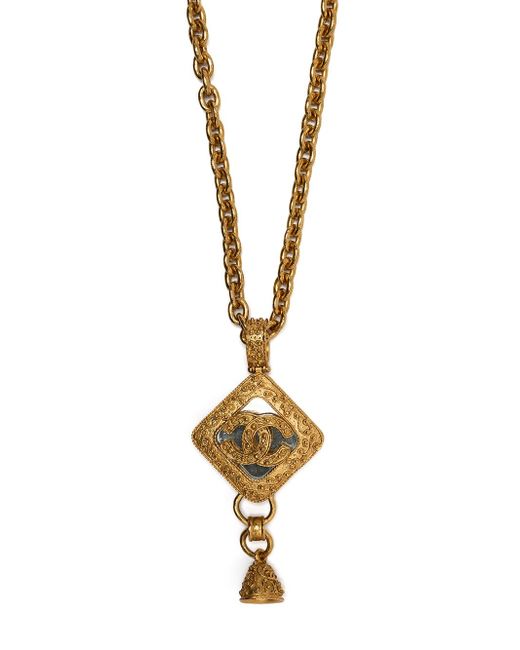 Chanel Pre-Owned 1994 CC Bell charm chain necklace