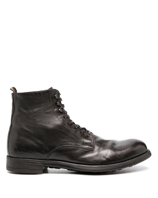 Officine Creative buffalo leather lace-up boots