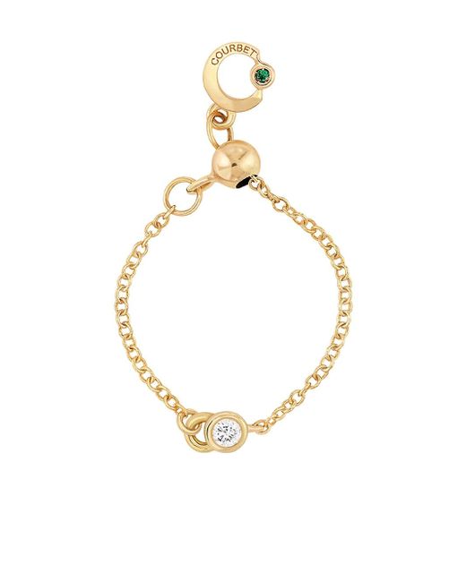 Courbet 18kt yellow diamond CO adjustable chain ring