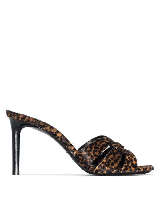 Saint Laurent leopard print Tirbute 85mm sandals