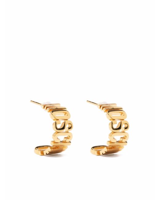 Moschino logo-lettering small hoop earring