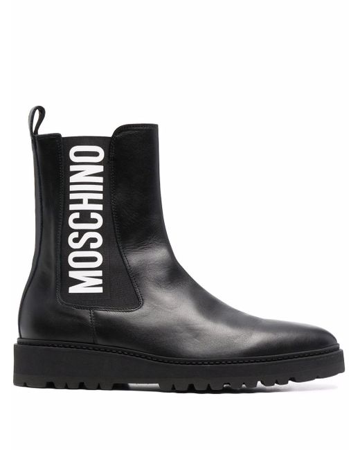 Moschino logo-print Chelsea boots