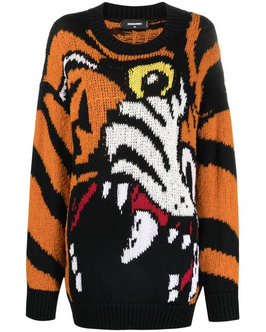 Dsquared2 tiger-intarsia jumper