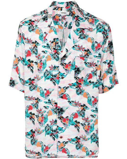 Sulvam floral-print Hawaiian shirt