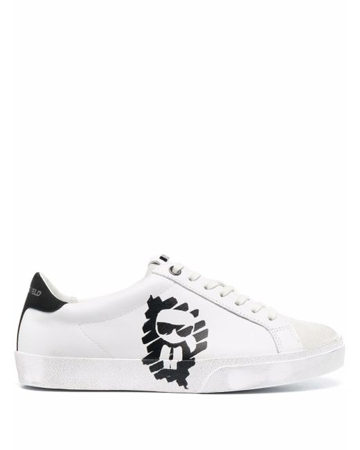 Karl Lagerfeld graphic-print leather sneakers