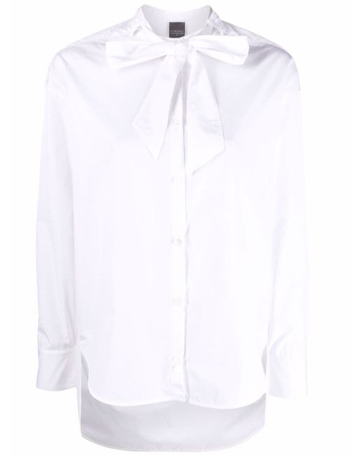 Lorena Antoniazzi pussbow-collar cotton shirt
