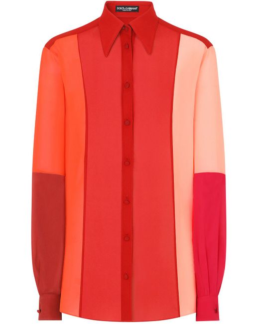 Dolce & Gabbana colour-block silk shirt