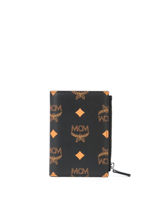 Mcm monogram print zip-fastening card case