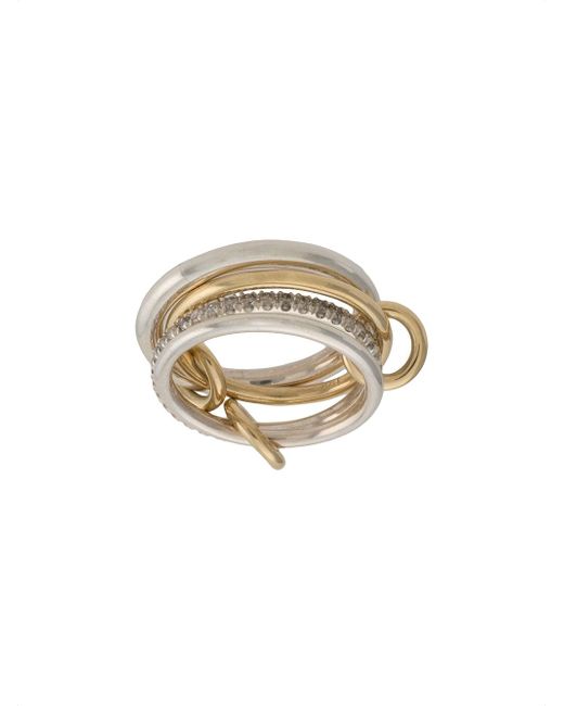 Spinelli Kilcollin 18kt yellow gold and sterling silver Nimbus SG 4-linked diamond ring