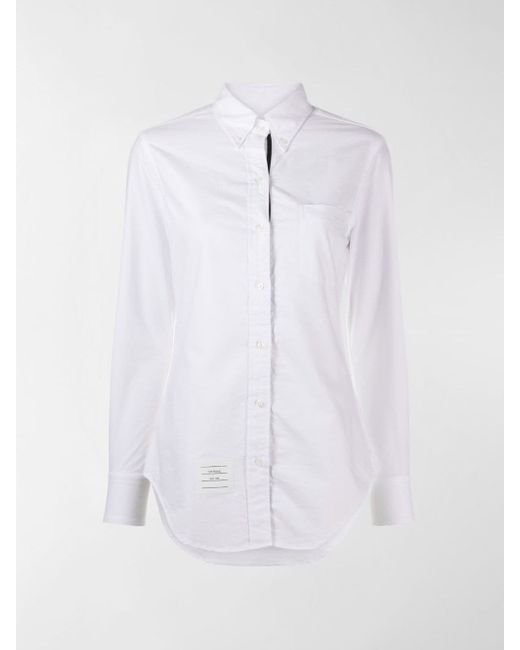 Thom Browne logo-patch button-down shirt