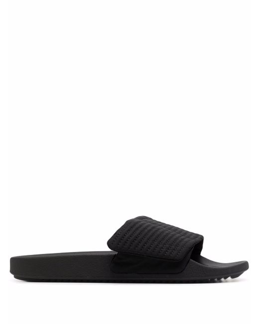 Rick Owens DRKSHDW canvas touch-strap piped slides