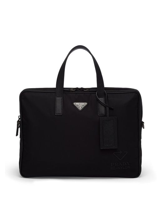 Prada Re-Nylon and leather briefcase