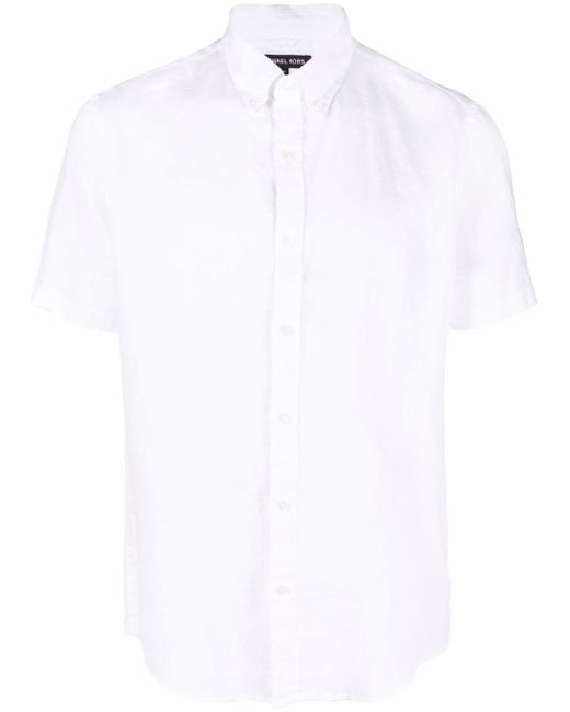 Michael Kors button-down short-sleeve linen shirt
