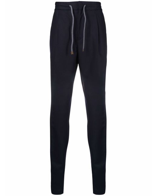 Brunello Cucinelli high-rise straight leg wool trousers