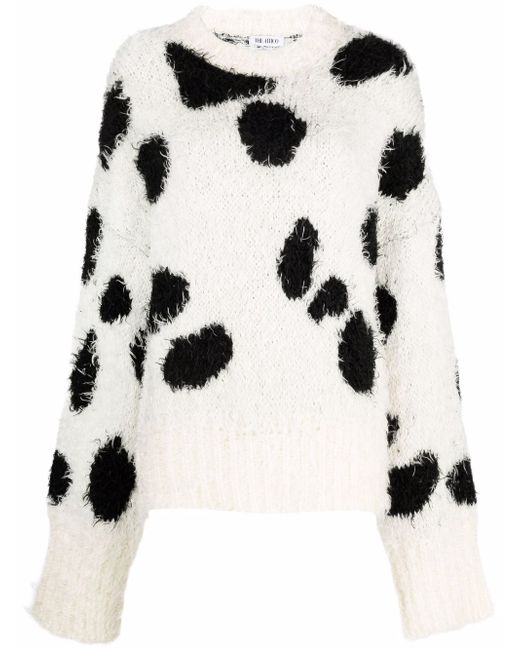 Attico cow-print knitted jumper