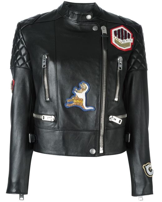 Coach patched biker jacket 4 Leather/Cupro