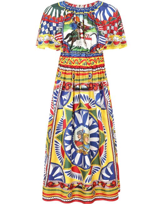Dolce & Gabbana graphic-print mid-length dress