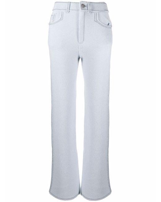 Barrie flared knit trousers