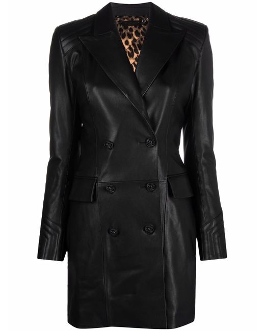 Philipp Plein fitted leater coat