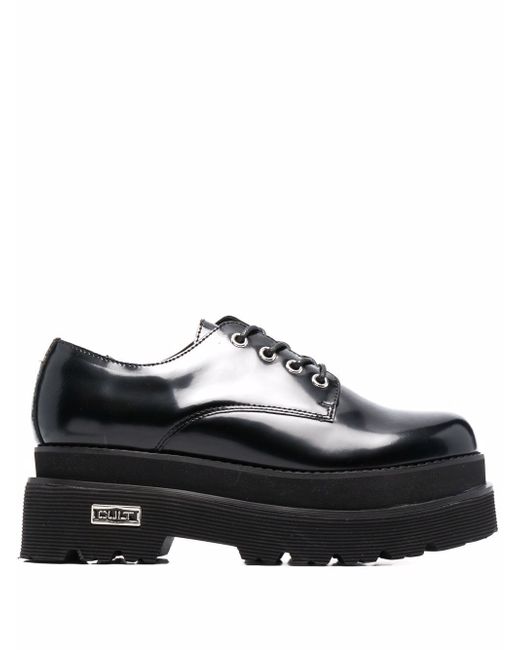 Cult glossy platform lace-up shoes
