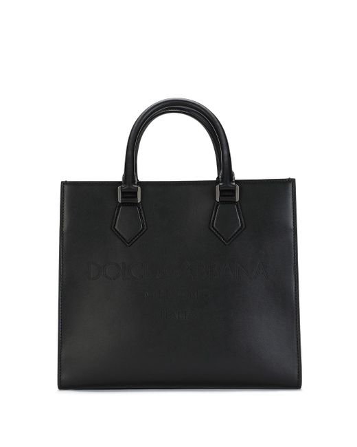 Dolce & Gabbana logo-embossed leather tote bag