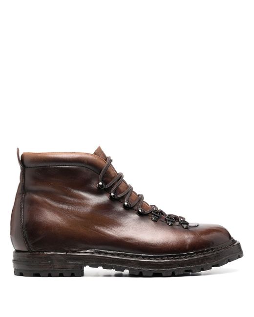 Officine Creative brushed lace-up ankle boots