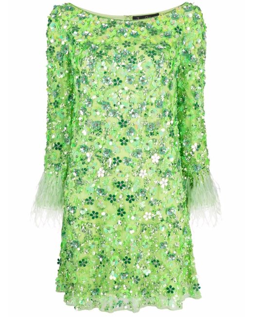 Jenny Packham floral sequin-embellished minidress