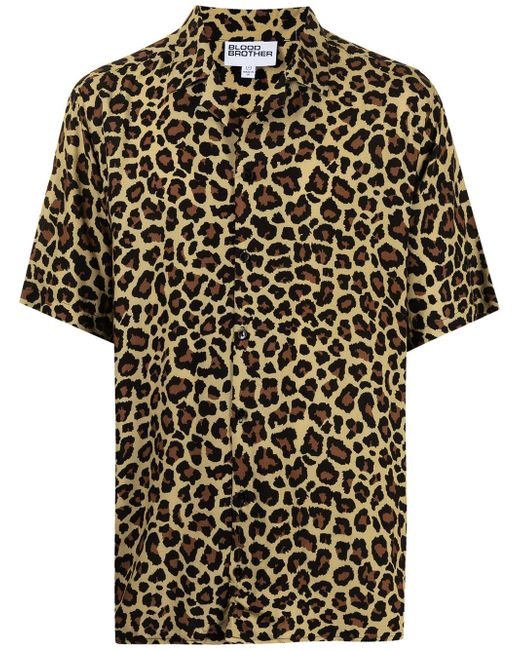 Blood Brother short-sleeve leopard-print shirt