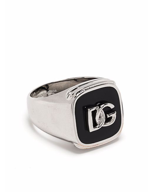 Dolce & Gabbana debossed logo signet ring